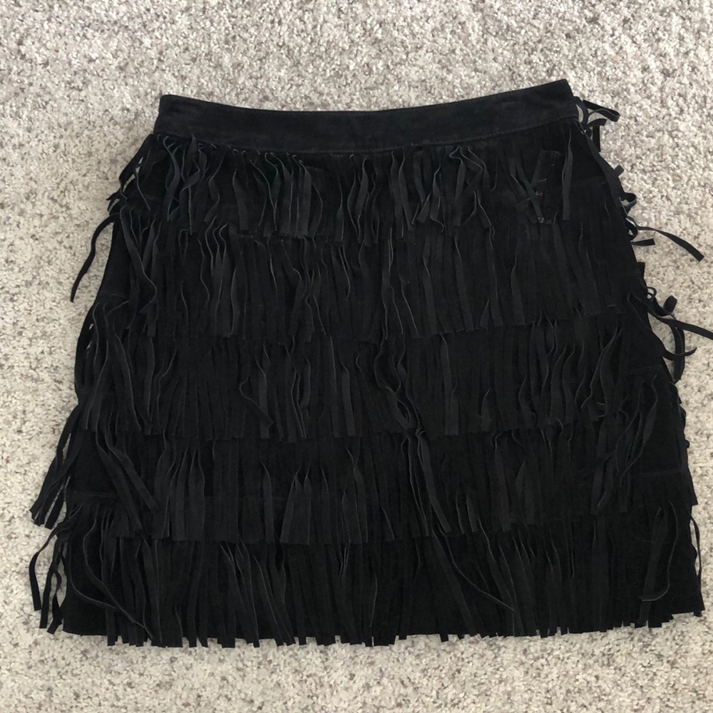 Kate Spade Suede Fringe Mini Skirt